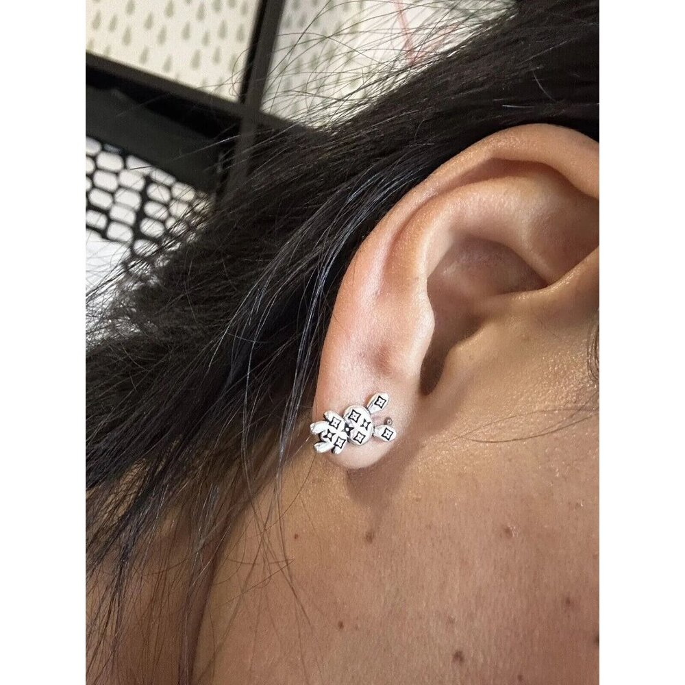 Women Earrings Studs 925 Sterling Silver Small Rabbit Bunny Logo LV